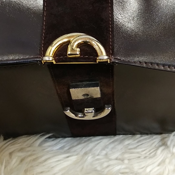 GUCCI VINTAGE LEATHER & SUEDE PURSE PIC #1 - Picture 13 of 16